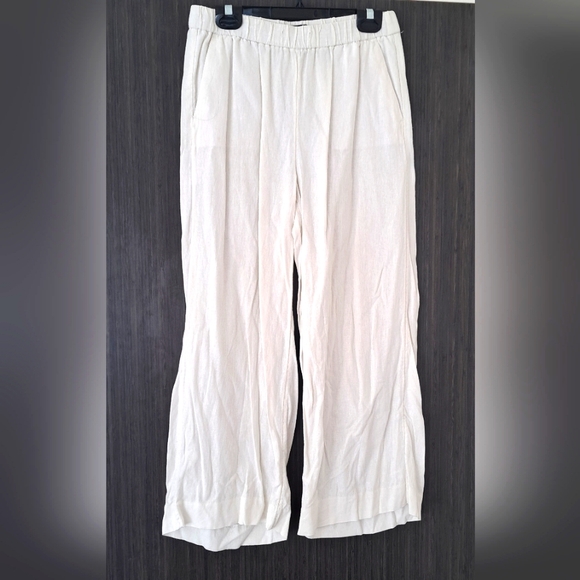 Banana Republic High-waist, Wide Leg Cropped Pant, Linen, White, XS - Picture 2 of 5